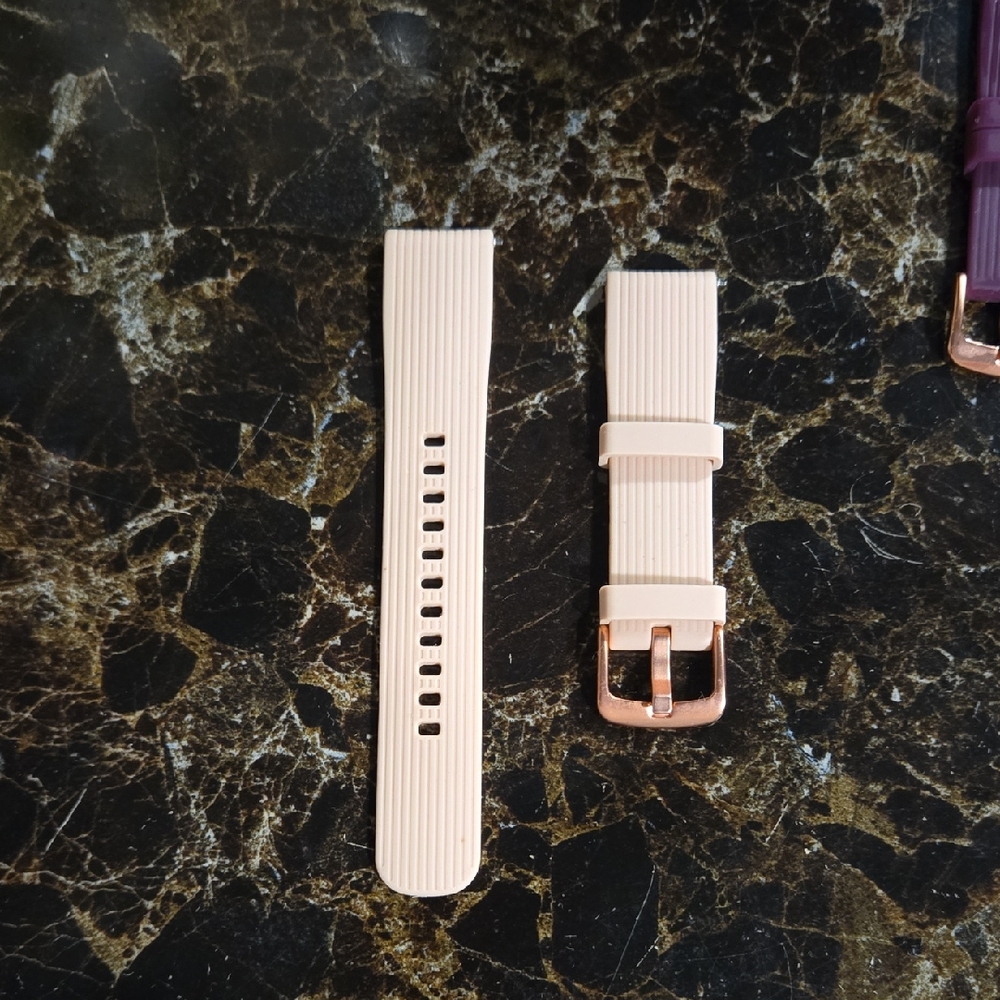 Beige Watch Strap with Rose Gold Buckle